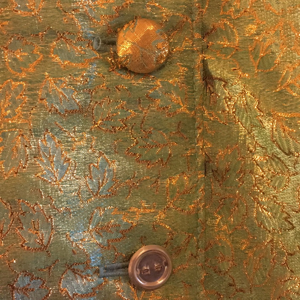 Gold and Turquoise Evening Top - Picture 3 of 4
